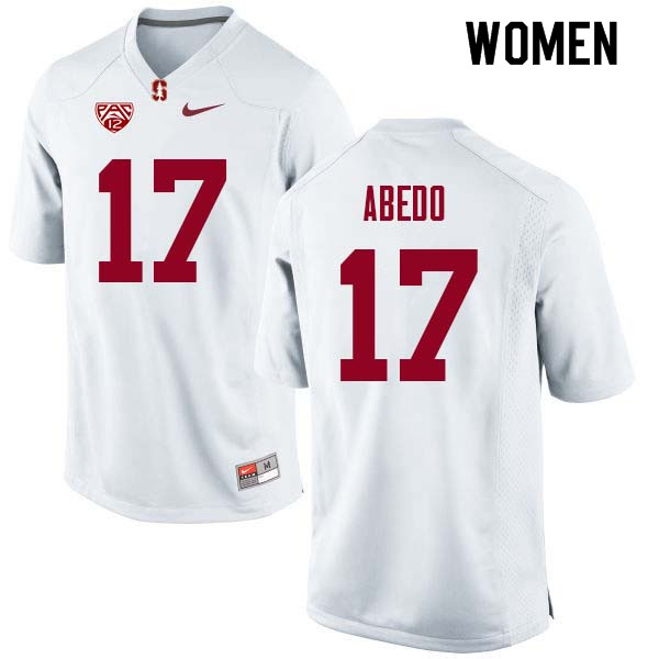 Women Stanford Cardinal #17 Paulson Abedo College Football Jerseys Sale-White - Click Image to Close